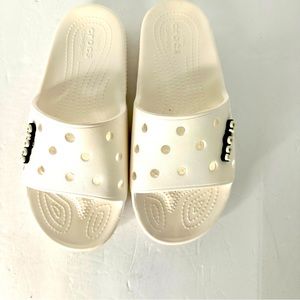 Croc white unisex slides/beach shoes